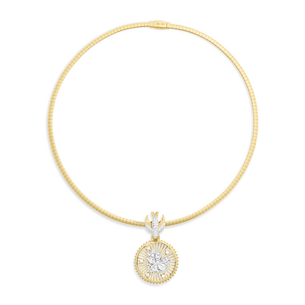 Resilience | Blossoms and Sparrow Small Sleek Collar Necklace | Diamonds, Mixed Gold