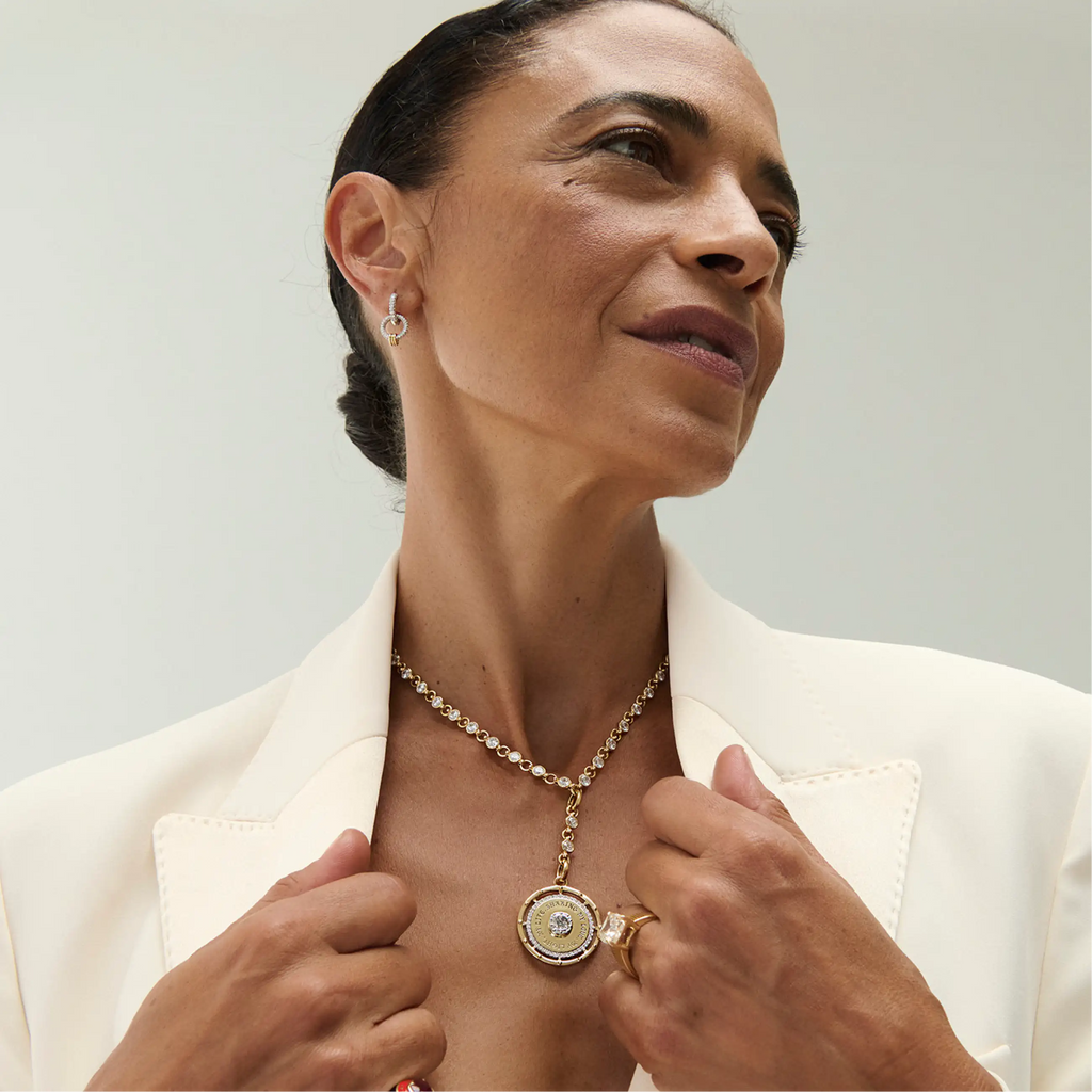 18K Yellow Gold True Love| Lovestruck Commitment Rivière Link Extension Necklace | Diamonds, 18K Yellow Gold – FoundRae view 2