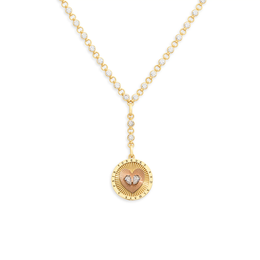 18K Yellow Gold True Love | Forever a Pair Rivière Link Extension Necklace | Diamonds, 18K Mixed Gold – FoundRae view 1