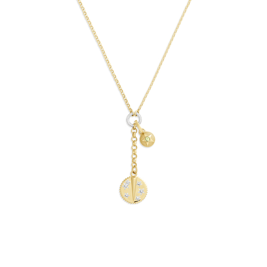 Foundation - Resilience| Blossoms and Birthday Starstone Small Mixed Belcher Extension Necklace | Multi-Stone, Yellow Gold view 1