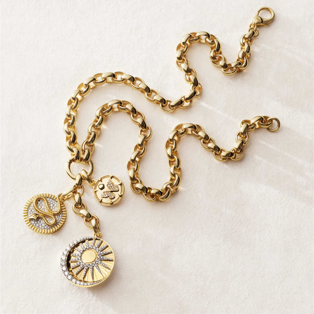 Wholeness - Reverie | Balance and Pavé Snake Oversized Belcher Extension Necklace | Diamonds, Mixed Gold view 2