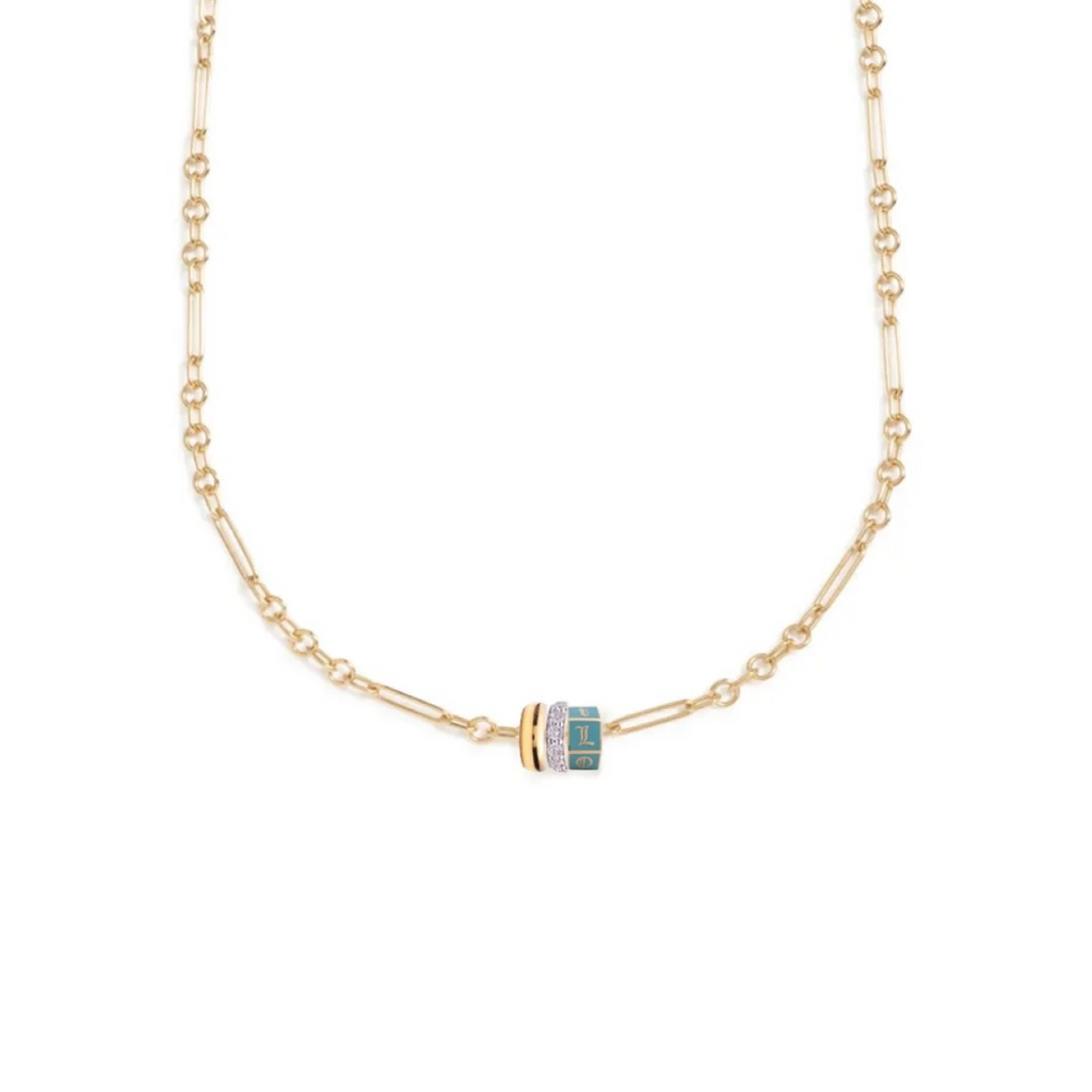 Custom Faceted, Chubby Gold & Pave Diamond Heart Beat : Fine Mixed Clip Necklace view 1