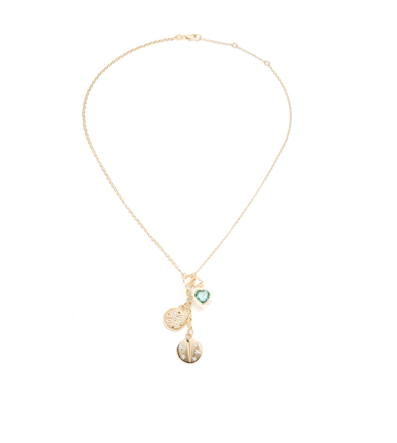 Resilience, True Love & Gemstone Heart : Small Mixed Belcher Extension Necklace