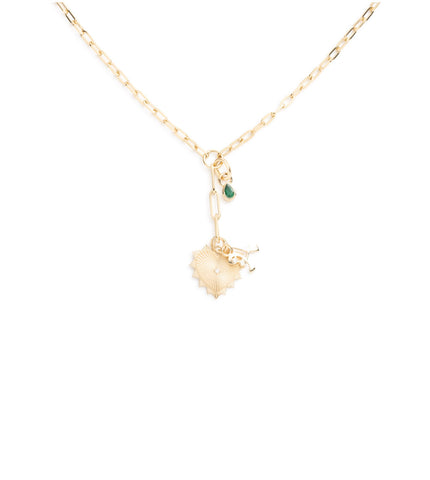 Radiating Heart, Initial & Pear : Refined Clip Extension Necklace