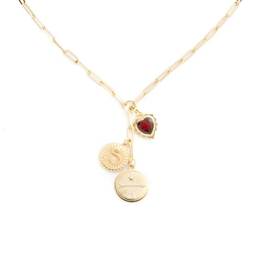 Dream, Karma & Gemstone Heart : Classic Fob Extension Necklace view 1