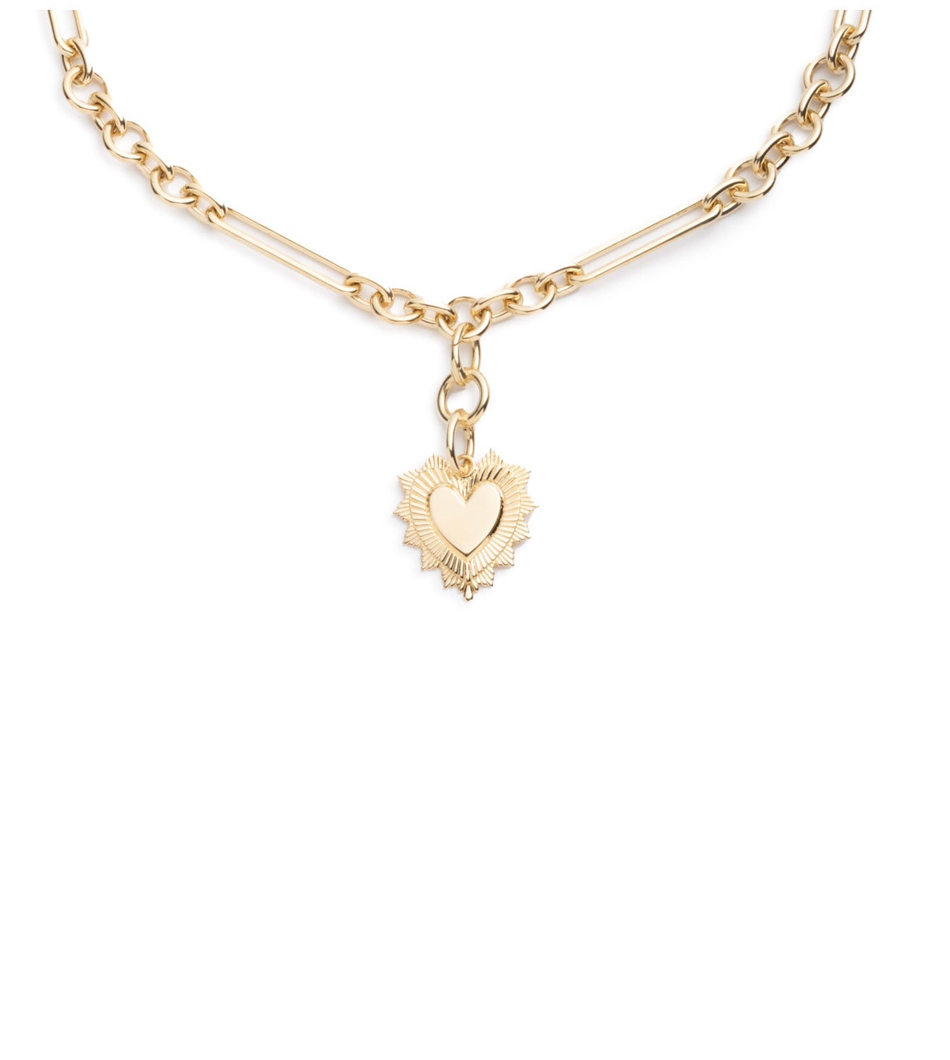 Engravable Heart : Midsize Mixed Clip Extension Necklace