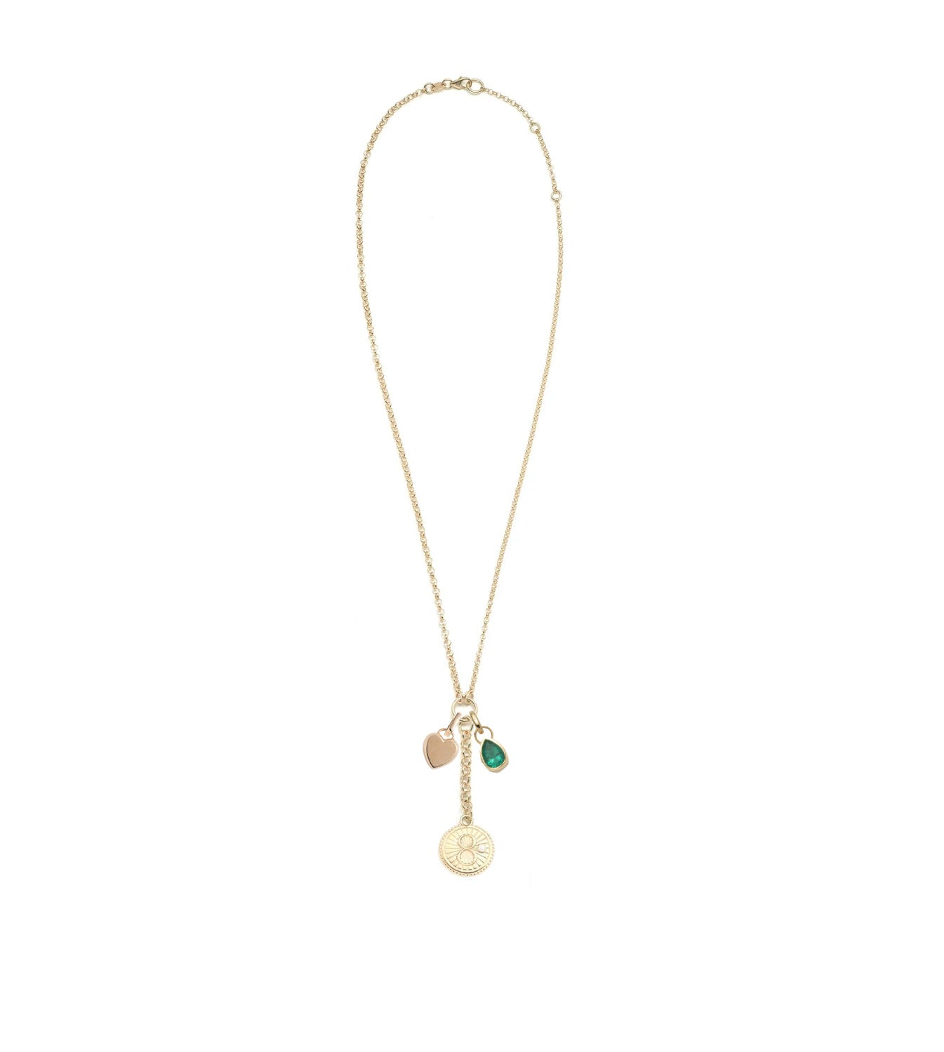 Karma, Heart Ingot & Forever & Always a Pair : Small Mixed Belcher Extension Necklace
