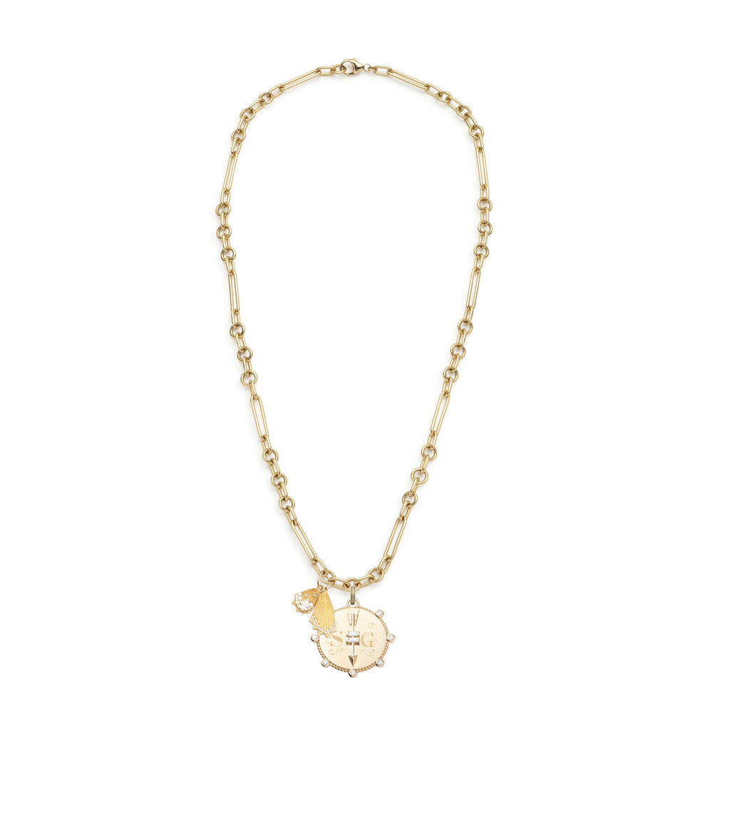 18K Yellow Gold Heart at Peace & Butterfly Wings : Small Mixed Clip Chain – FoundRae