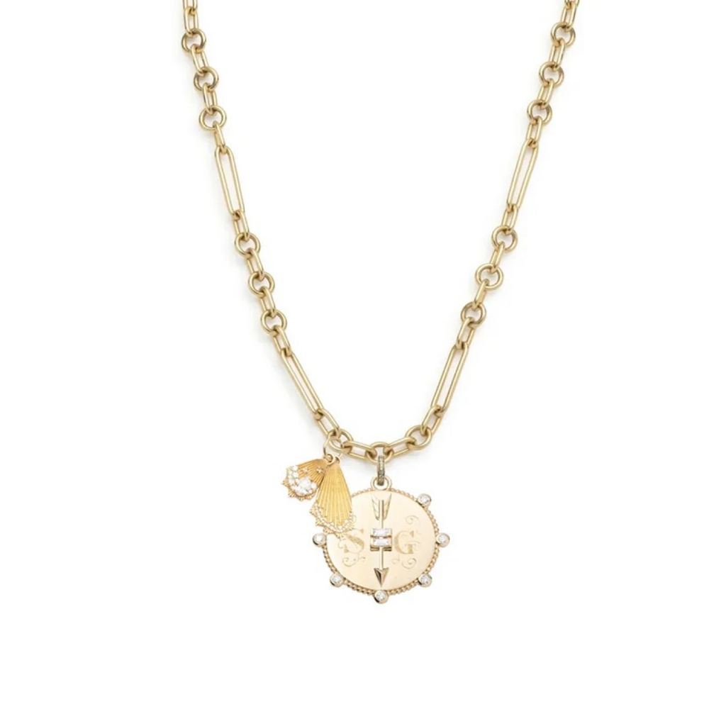 Custom Clean Edge Medallion & Butterlfy Wings : Heavy Mixed Belcher Extension Necklace view 1