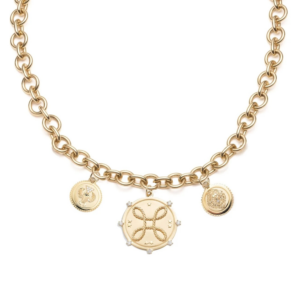 Love, Strength & Protection Story : Midsized Mixed Link Chain Necklace view 1