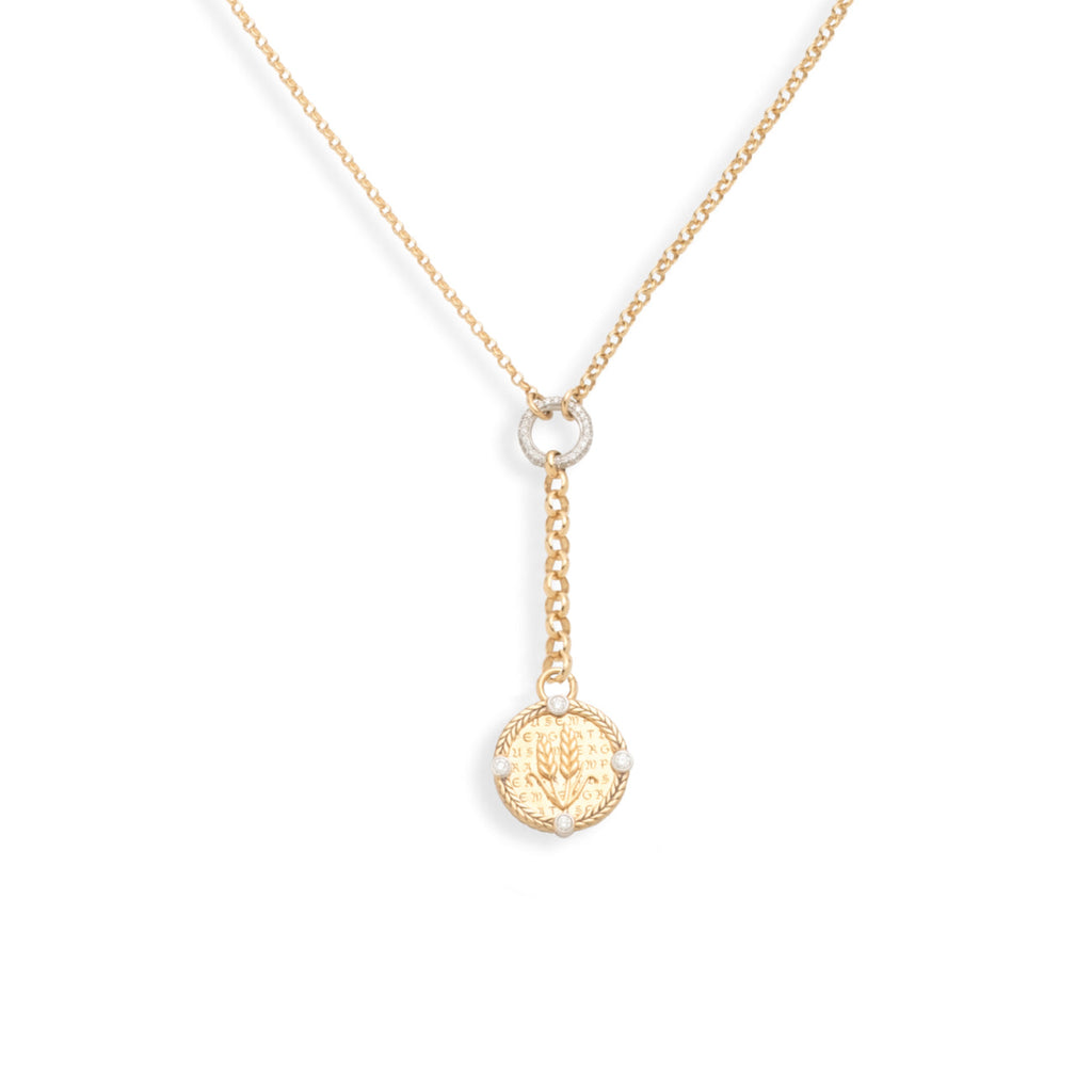 18K Yellow Gold Infinite Gratitude Braided Wheat Small Mixed Belcher Extension Necklace : in Yellow Gold with Diamonds – FoundRae view 3