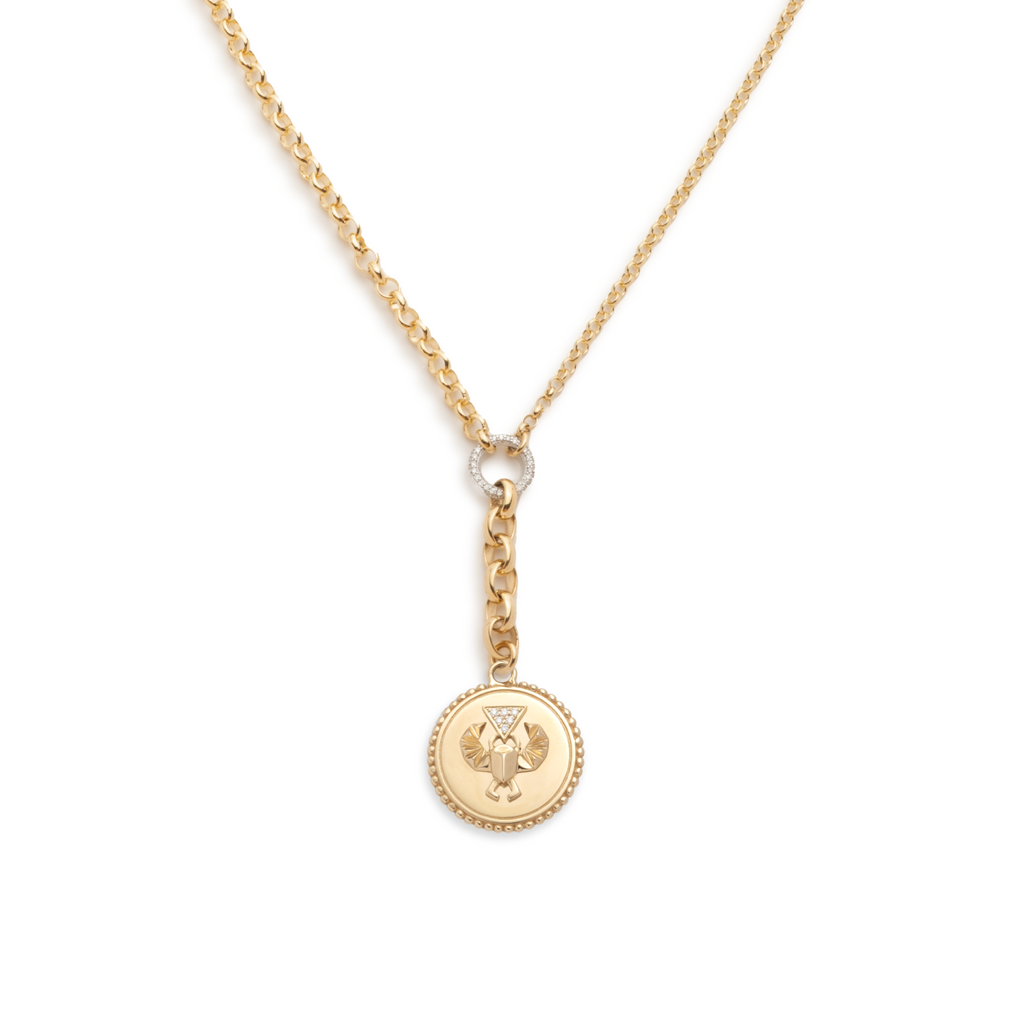 18K Yellow Gold Protection : Medium Mixed Belcher Extension Chain Necklace – FoundRae view 3