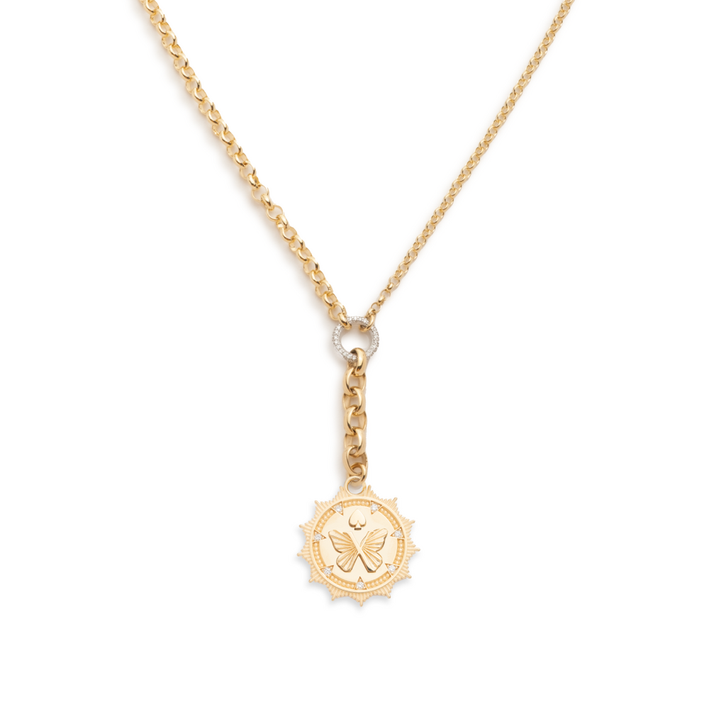 18K Yellow Gold Reverie : Medium Mixed Belcher Extension Chain Necklace – FoundRae view 3