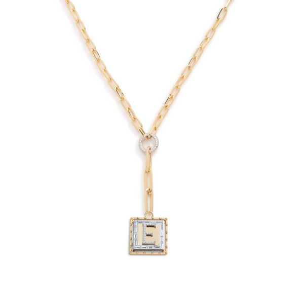 Personalized - True Love | Custom Lovestruck Pierced Small Clip Extension Necklace | Diamonds, Yellow Gold