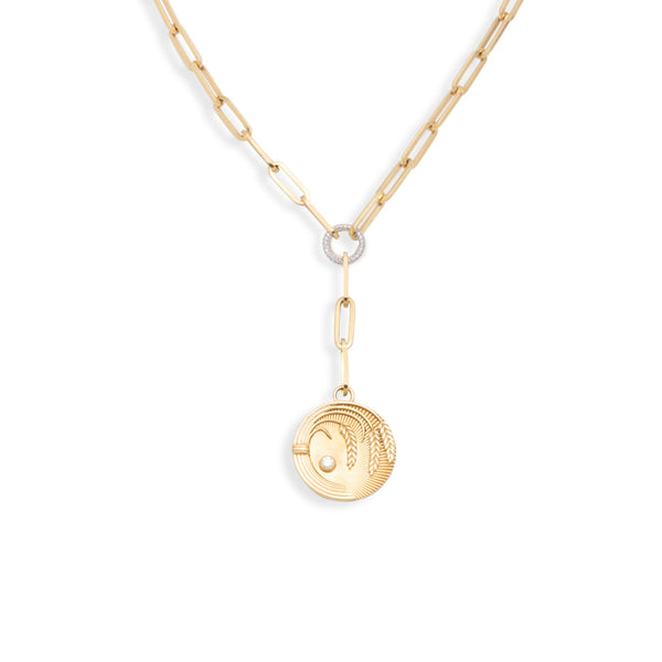 Infinite Gratitude | Braided Wheat Medium Clip Extension Necklace | Diamond, Yellow Gold