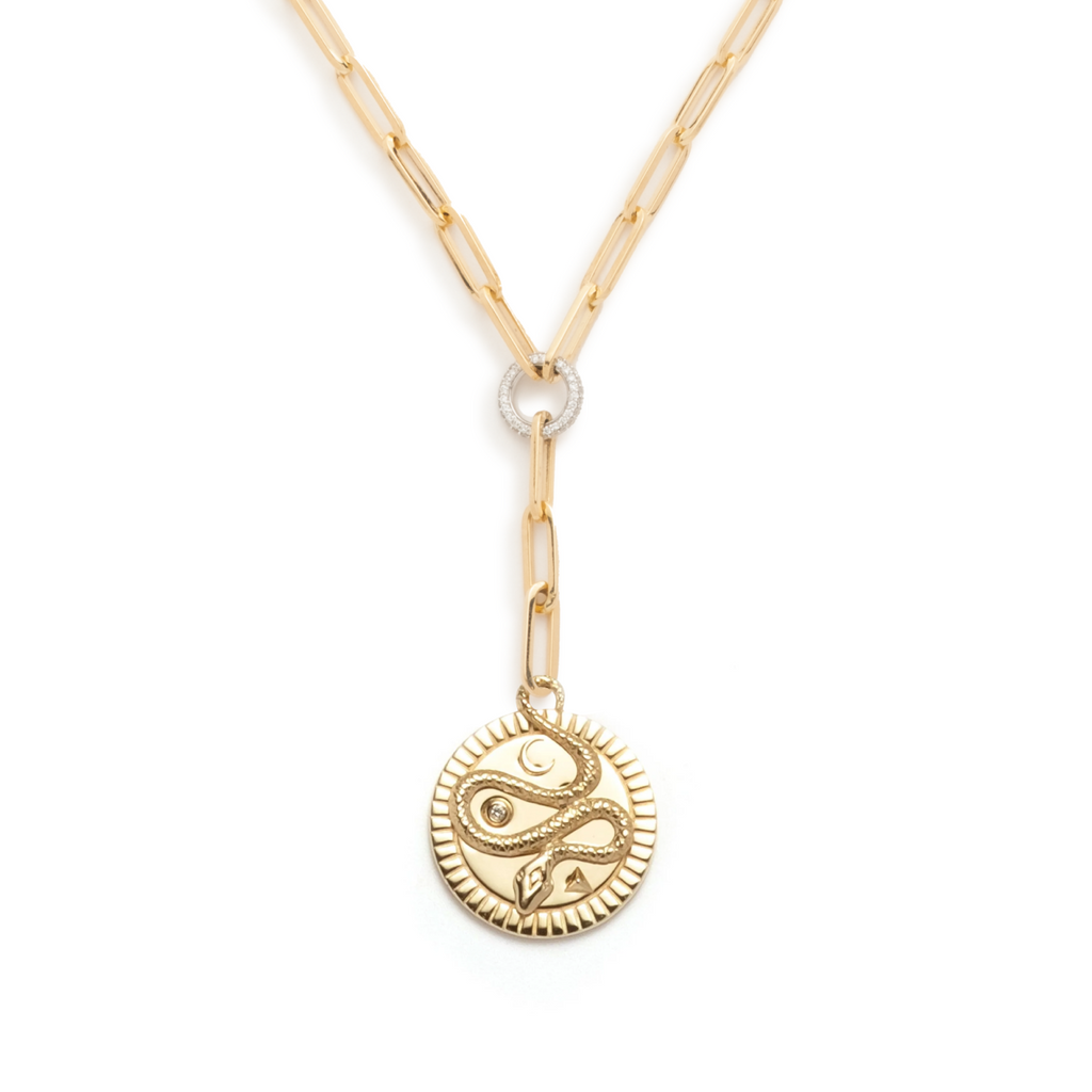 18K Yellow Gold Wholeness : Classic Fob Clip Extension Chain Necklace – FoundRae view 3