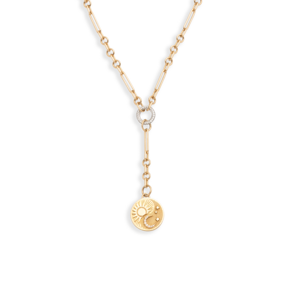 18K Yellow Gold Foundation | Balance Fine Mixed Clip Extension Necklace | Diamonds, Yellow Gold – FoundRae view 3