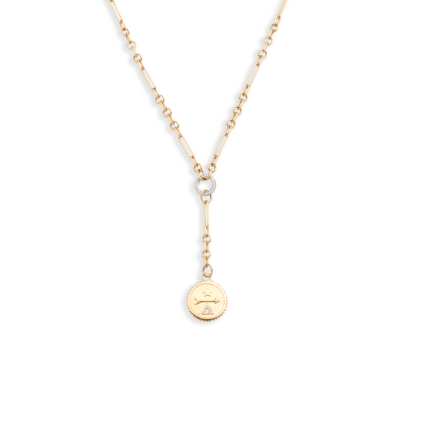 Dream Fine Mixed Clip Extension Necklace : in Yellow Gold with Diamonds