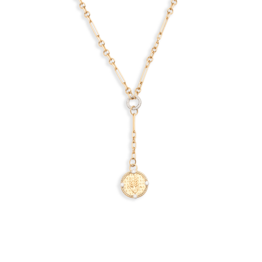 18K Yellow Gold Infinite Gratitude Braided Wheat Fine Mixed Clip Extension Necklace : in Yellow Gold with Diamonds – FoundRae view 3