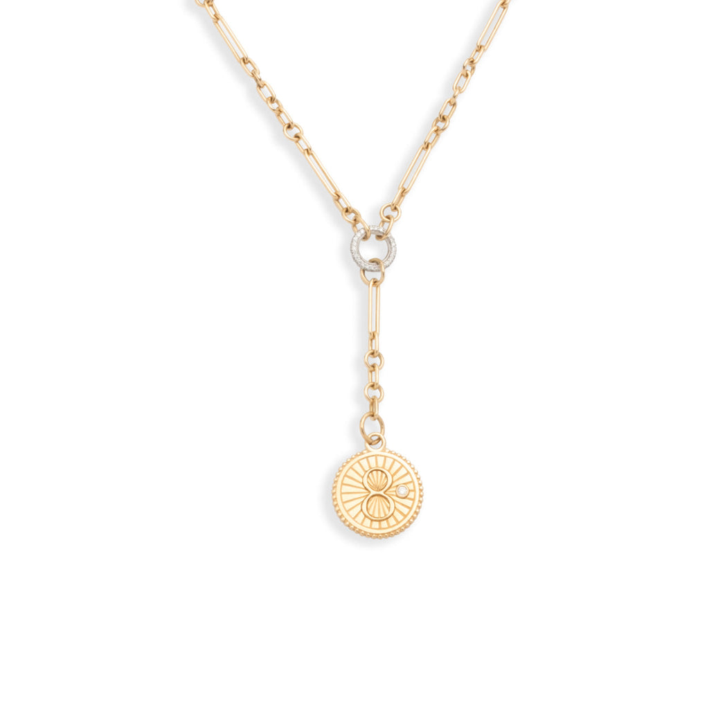 18K Yellow Gold Karma Fine Mixed Clip Extension Necklace : in Yellow Gold with Diamond – FoundRae view 4