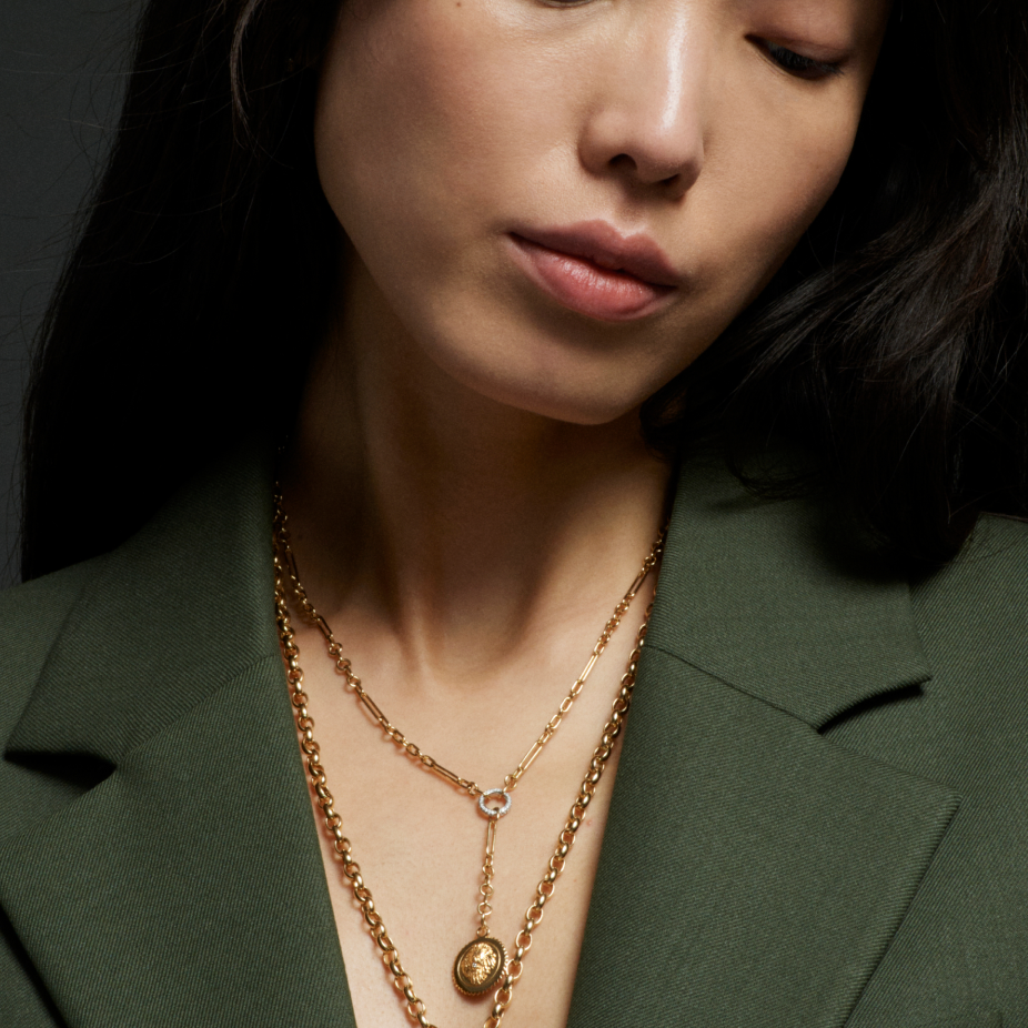 18K Yellow Gold Strength | Fine Mixed Clip Extension Necklace | Diamond, Yellow Gold – FoundRae view 4