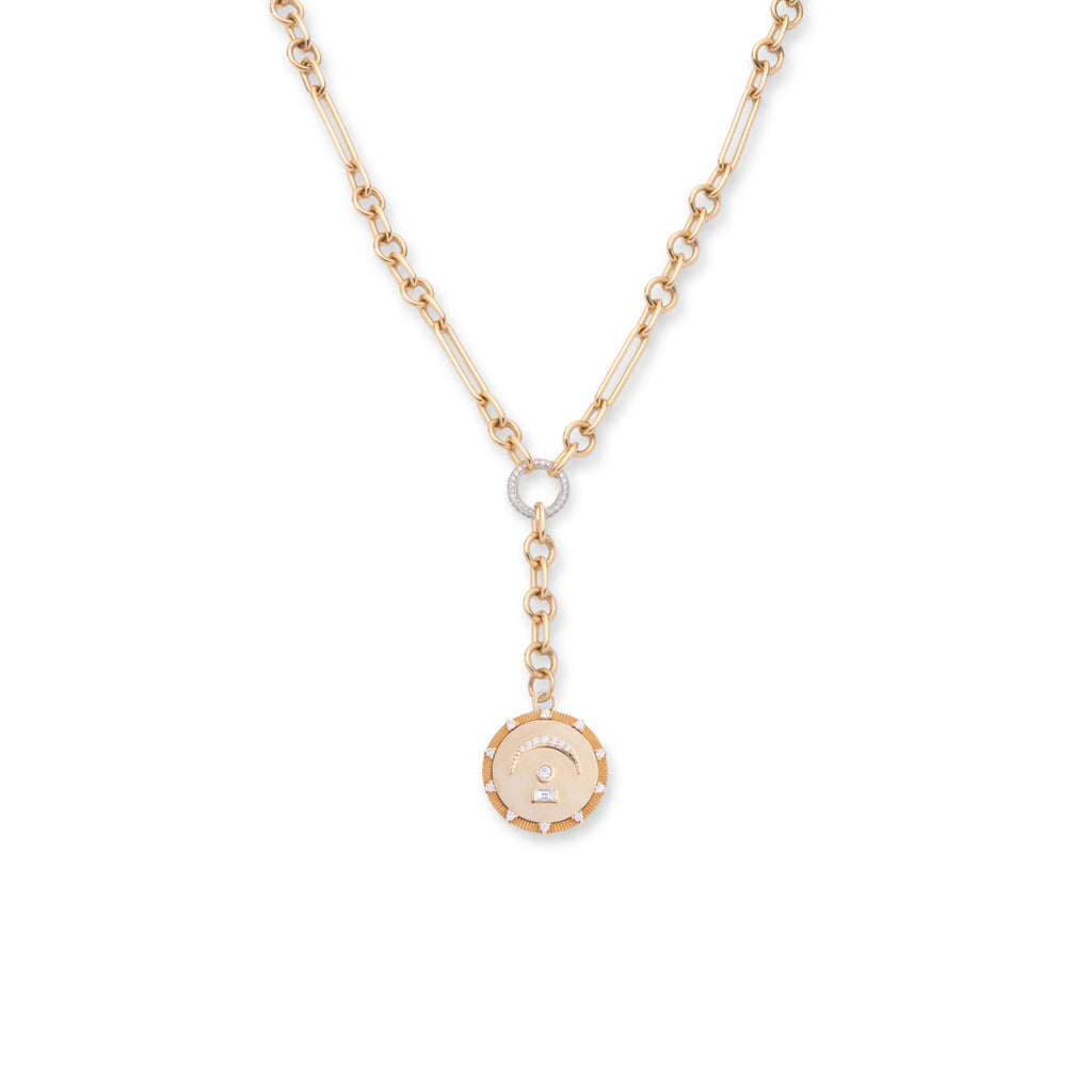 18K Yellow Gold Internal Compass | Pause Small Mixed Clip Extension Necklace | Diamonds, Yellow Gold – FoundRae view 4
