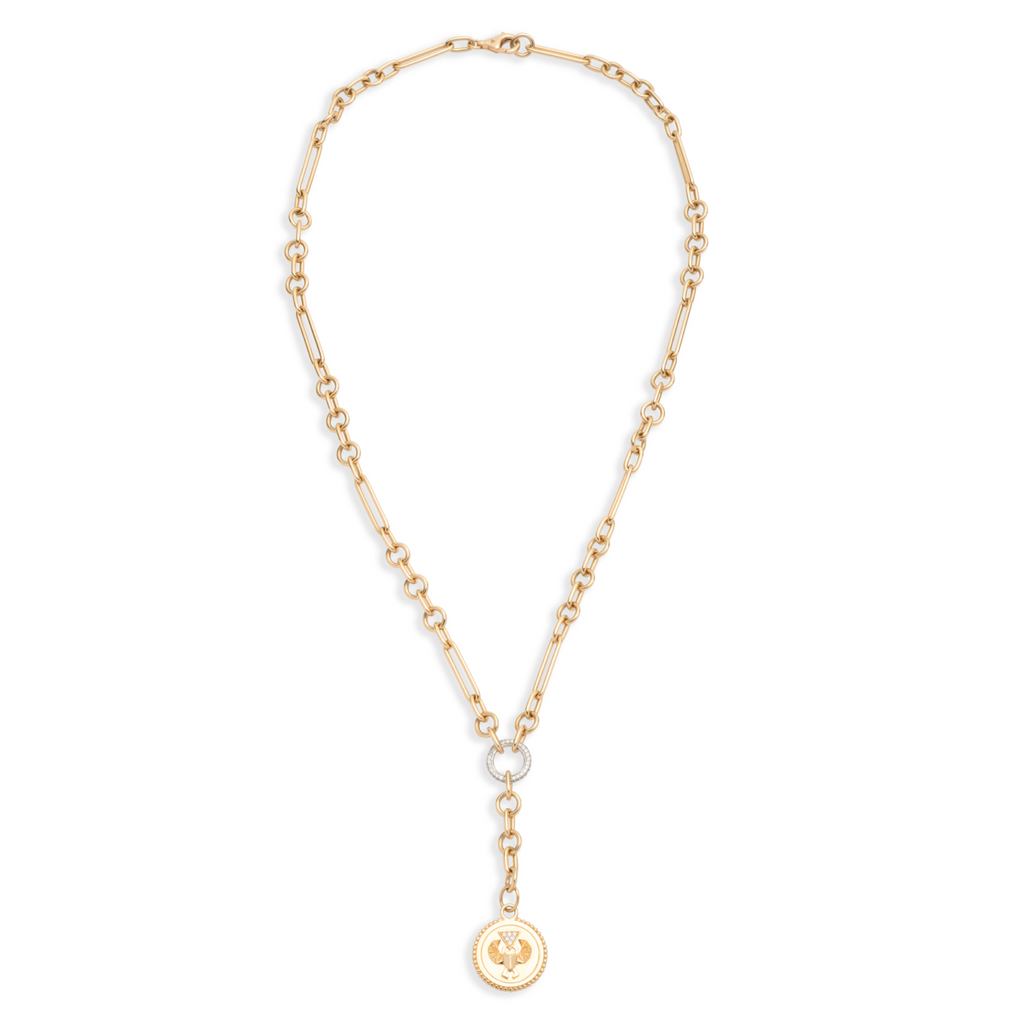 18K Yellow Gold Protection | Small Mixed Clip Extension Necklace | Diamonds, Yellow Gold – FoundRae view 4