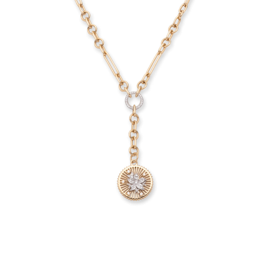 18K Mixed Gold Resilience Small Mixed Clip Extension Necklace : in Mixed Gold with Diamonds – FoundRae view 4