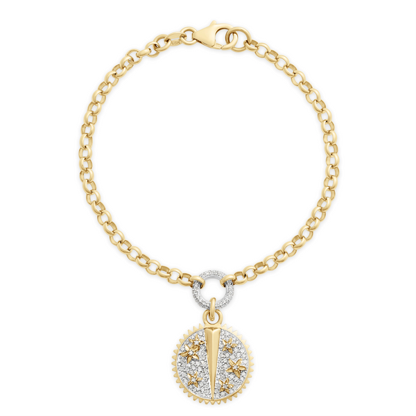 Resilience| Pavé Blossoms Medium Belcher Bracelet | Diamonds, 18K Mixed Gold