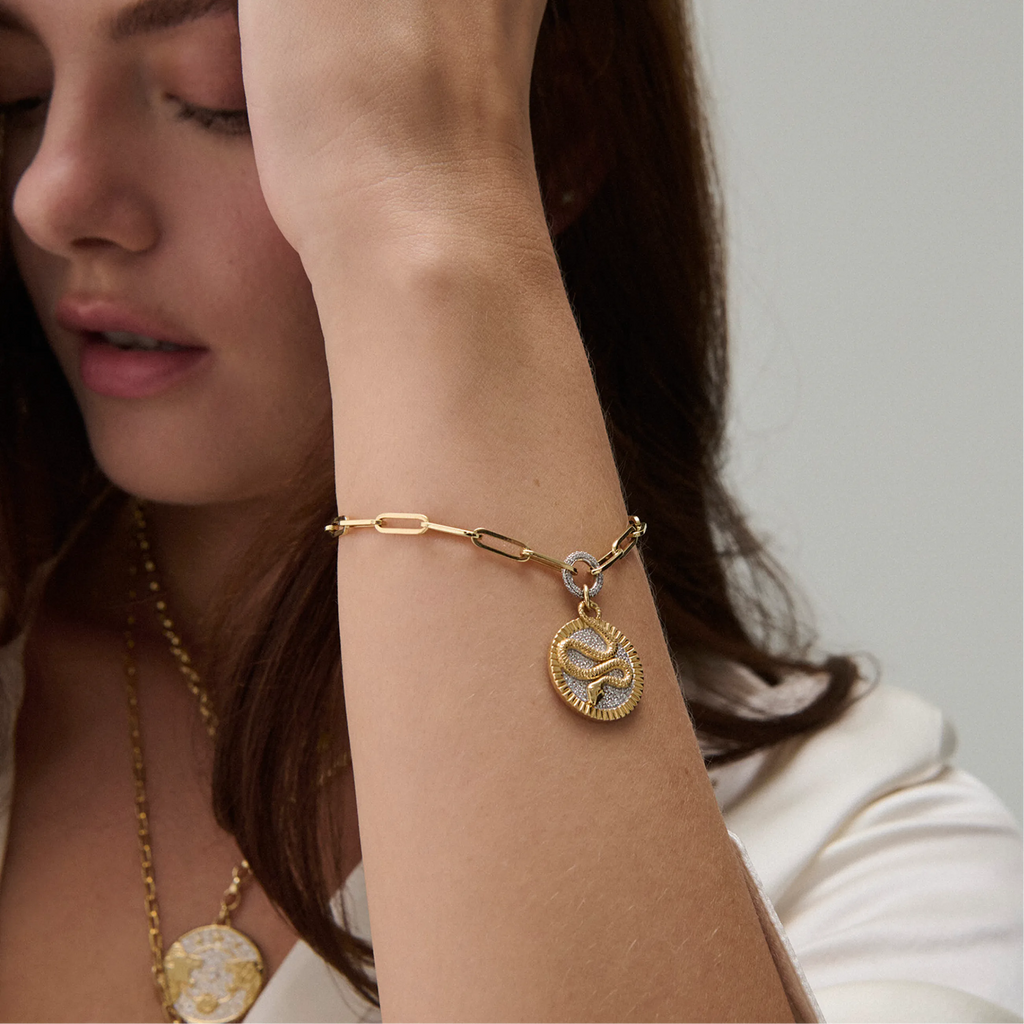 Wholeness | Snake Medium Clip Bracelet | Diamonds, Mixed Gold view 2