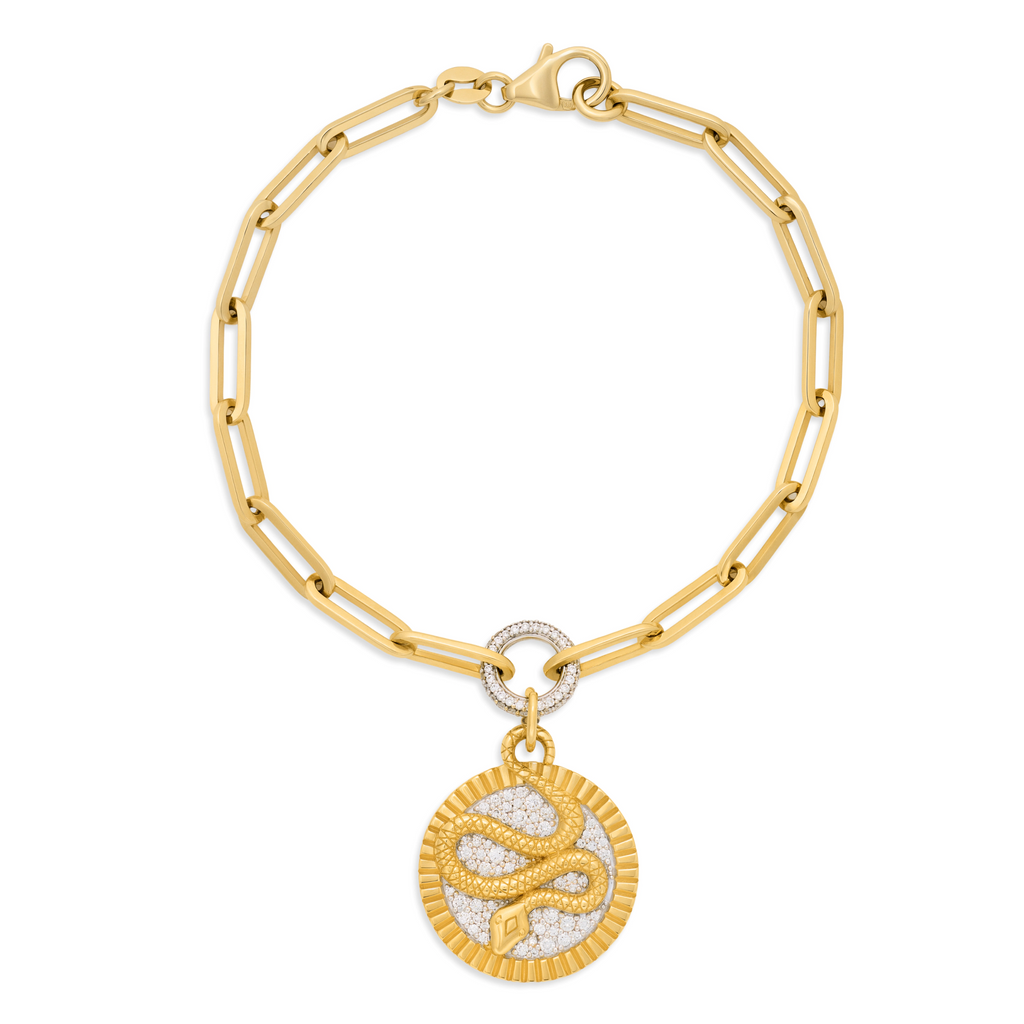 Wholeness | Snake Medium Clip Bracelet | Diamonds, Mixed Gold view 1