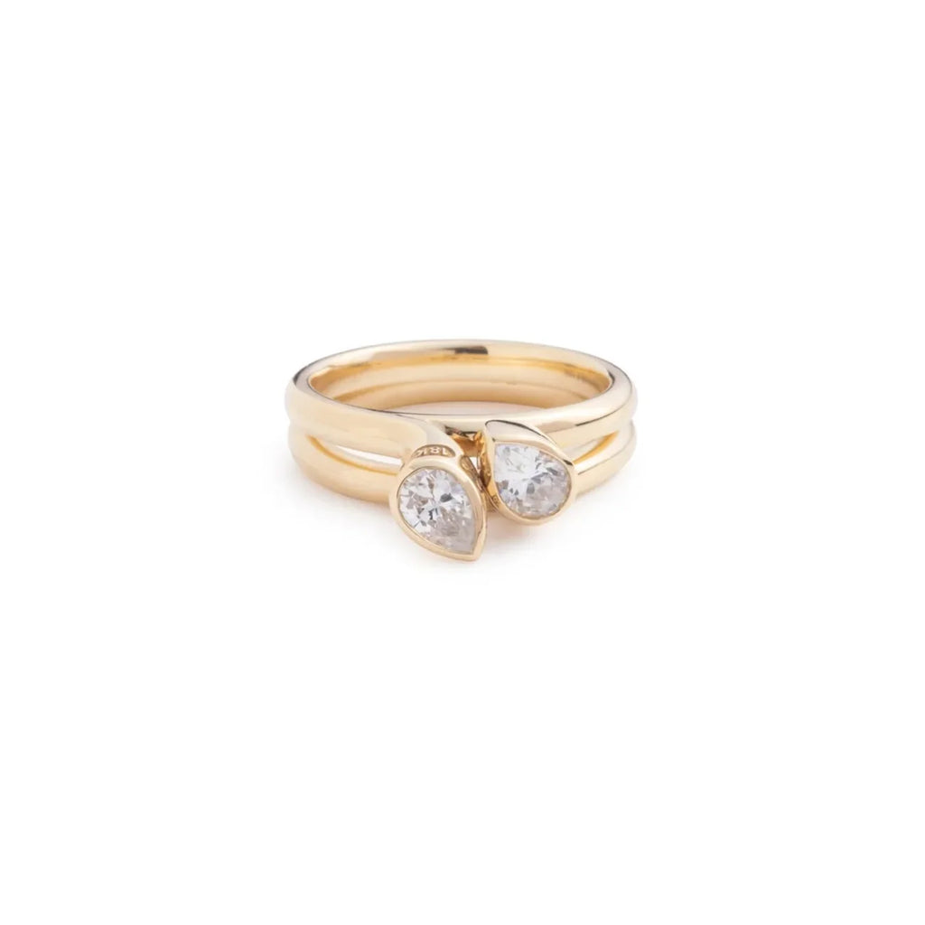 True Love | Forever & Always a Pair Bookend Ring Stack 0.7ct | Diamonds, 18K Yellow Gold view 1