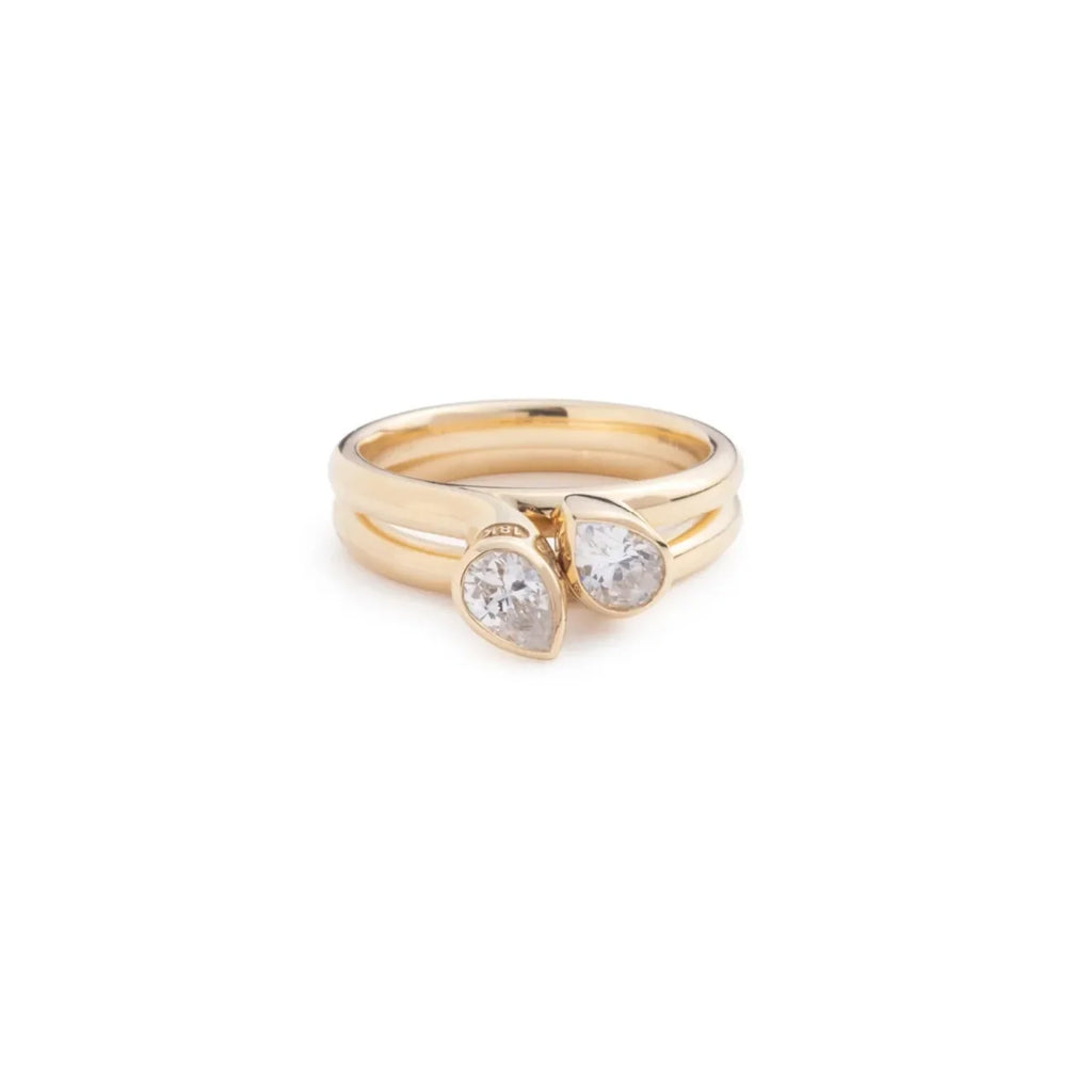 True Love | Forever & Always a Pair Bookend Ring Stack 1.6ct | Diamonds, 18K Yellow Gold view 1