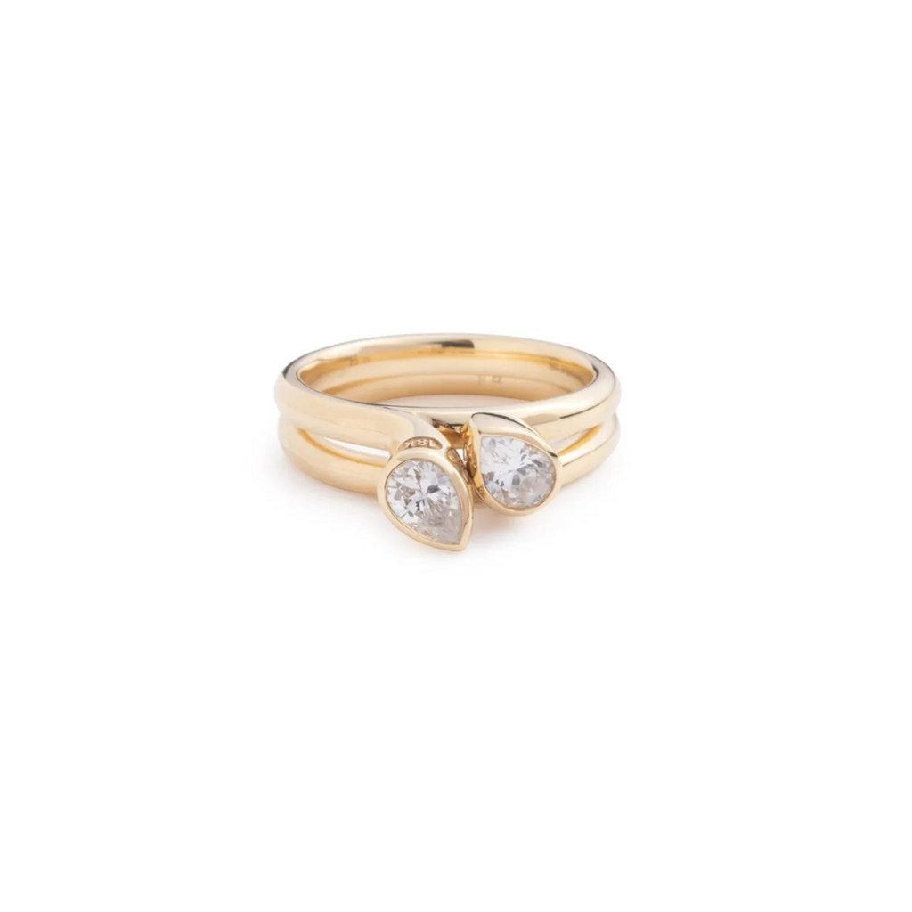 Forever & Always a Pair - Love : 1.6ct Diamond Bookend Ring Stack view 1