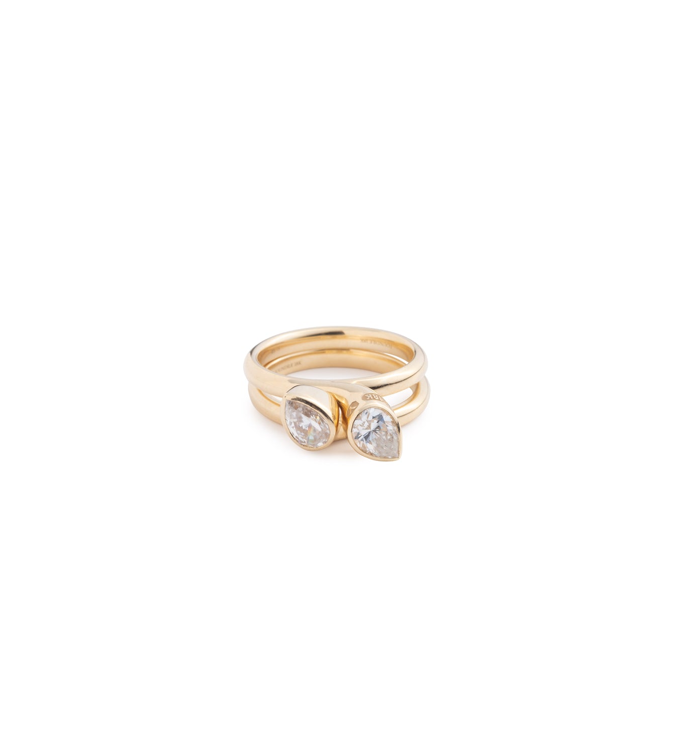 Forever & Always a Pair - Love : 2.5ct Diamond Bookend Ring Stack