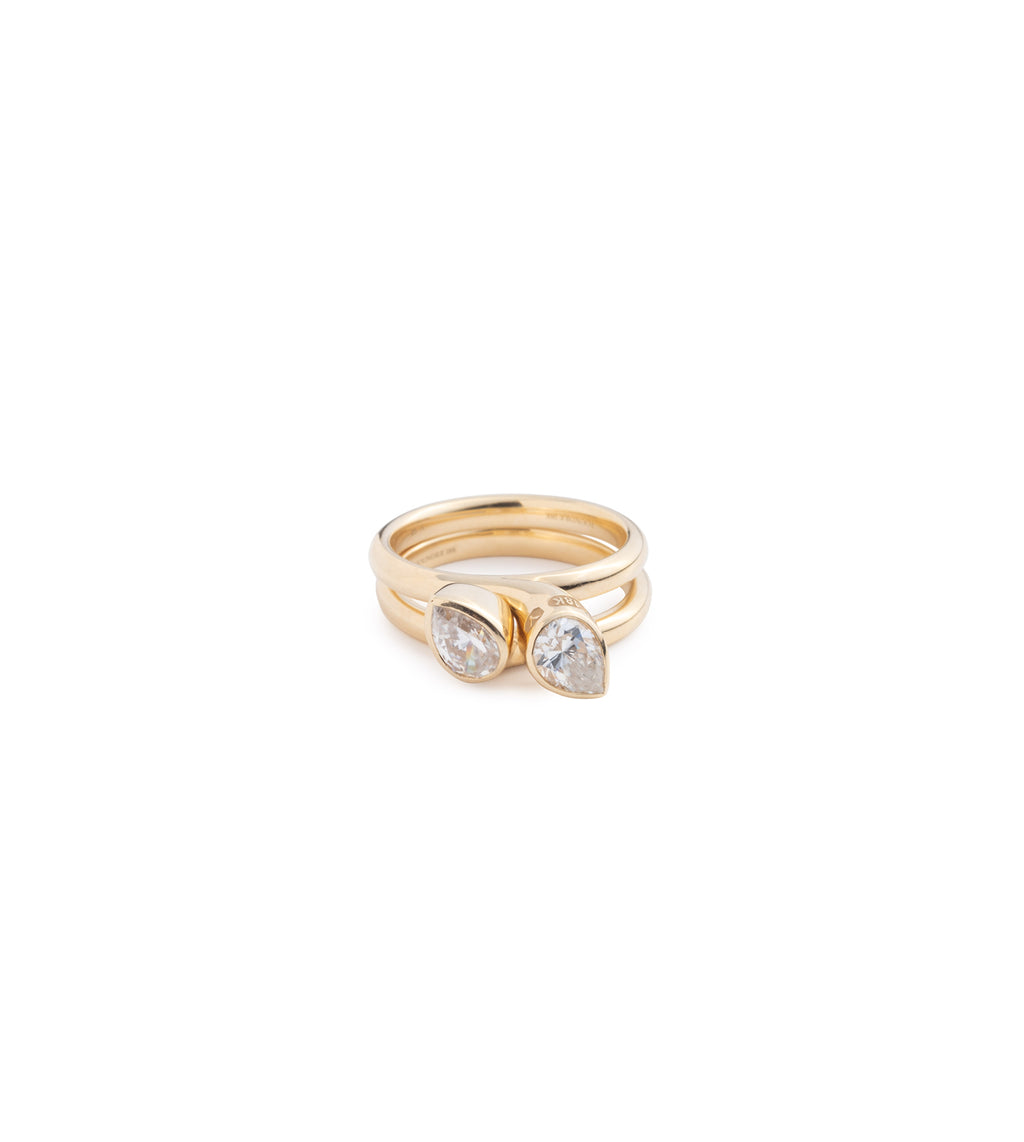 Forever & Always a Pair - Love : 2.5ct Diamond Bookend Ring Stack view 1