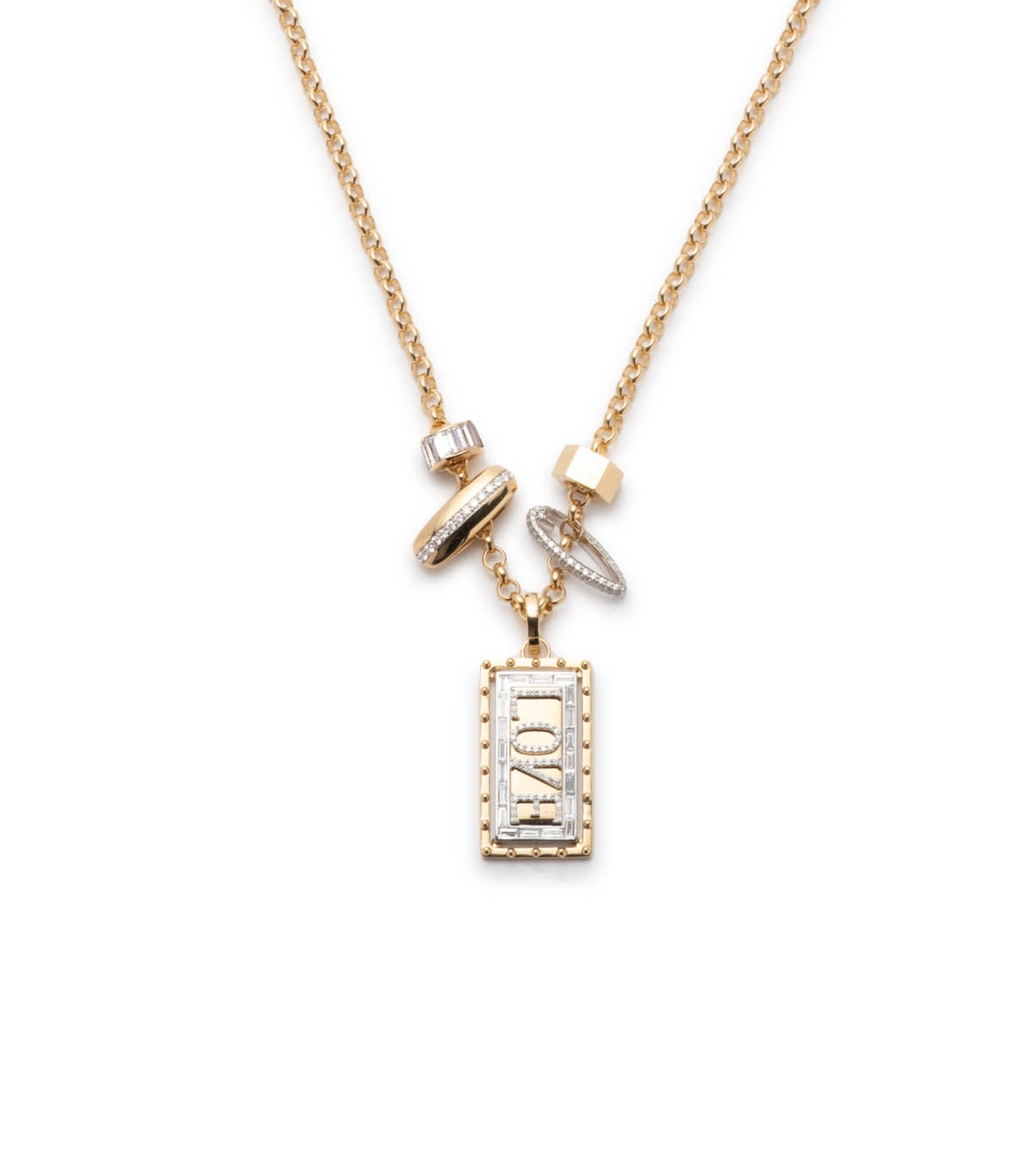 Lovestruck : Custom Medium Pierced Diamond Belcher Necklace Story