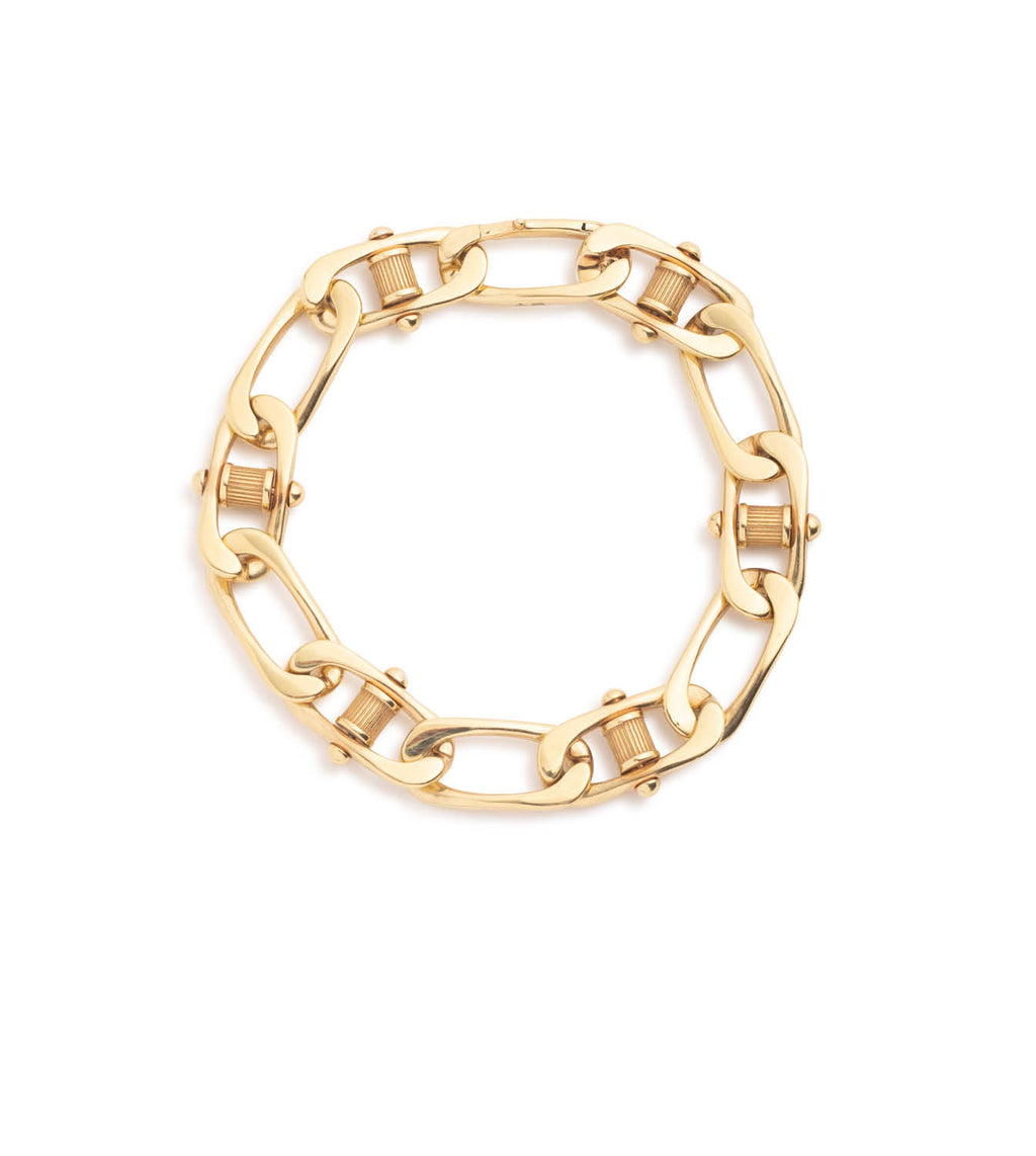 18K Yellow Gold Lovestruck : Pierced Curb Chain Bracelet – FoundRae