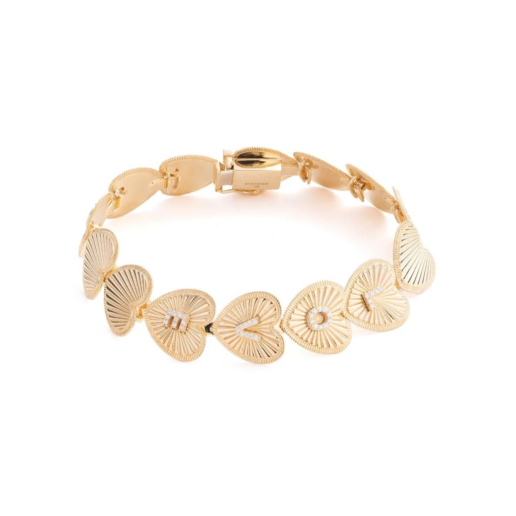 Love - Heart Token : Pave Block Bracelet view 1