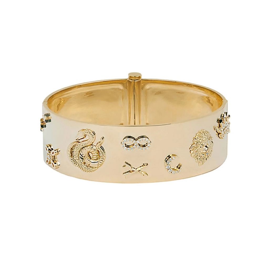 Symbols Wide Triptych Bangle view 1