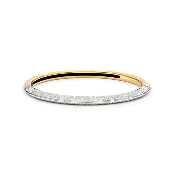 Strong Hearts | Diamond Pavé Strong Heart Bangle | Diamonds, 18K Mixed Gold