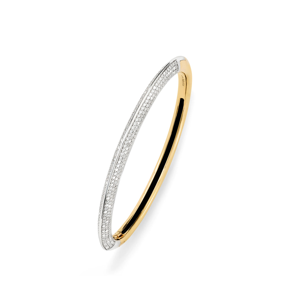 Strong Hearts | Diamond Pavé Strong Heart Bangle | Diamonds, 18K Mixed Gold view 1