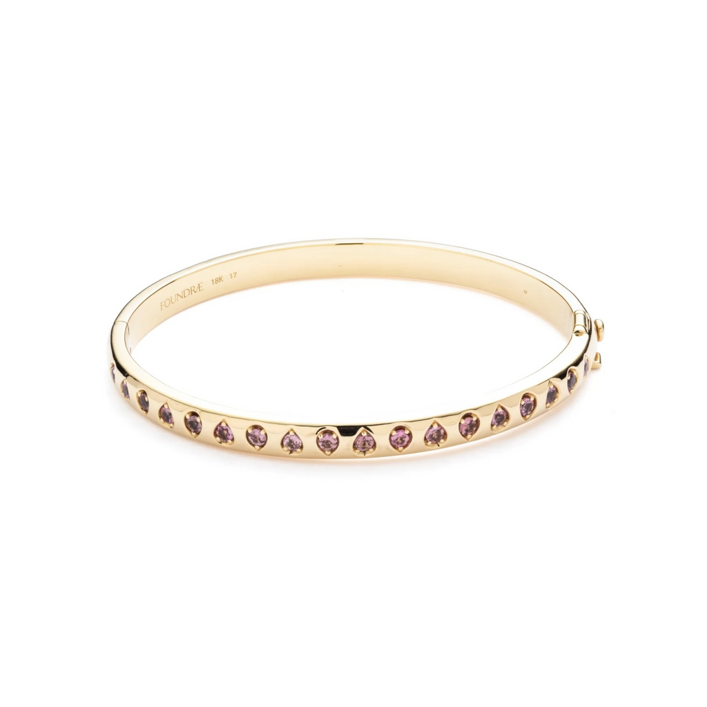 18K Yellow Gold True Love | Forever & Always a Pair Bangle | Pink Tourmaline, 18K Yellow Gold – FoundRae view 1