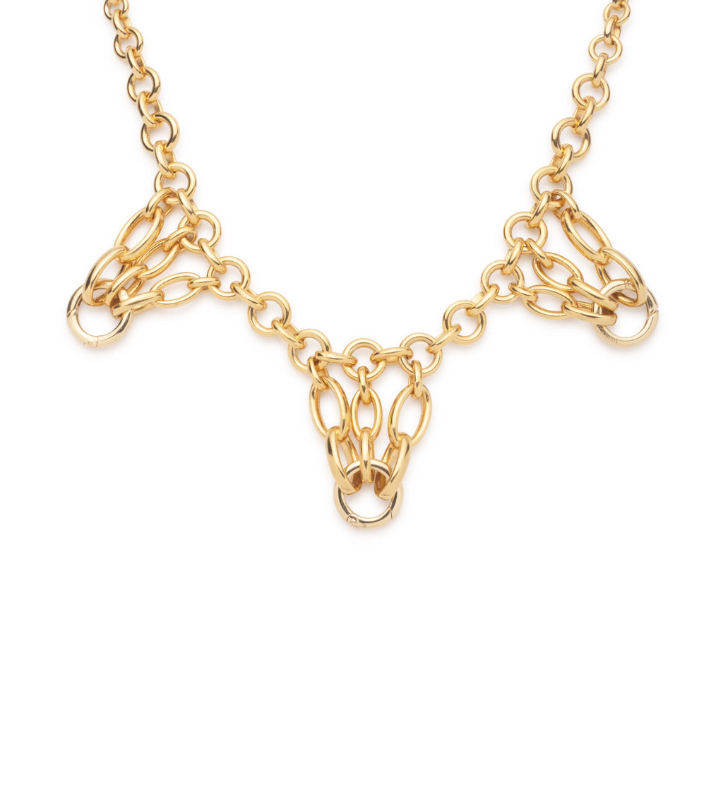 Lattice Bib Chain : in Yellow Gold view 1