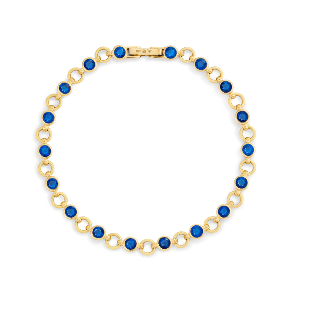 18K Yellow Gold Rivière | Rivière Link Bracelet | Blue Sapphire, 18K Yellow Gold – FoundRae view 1