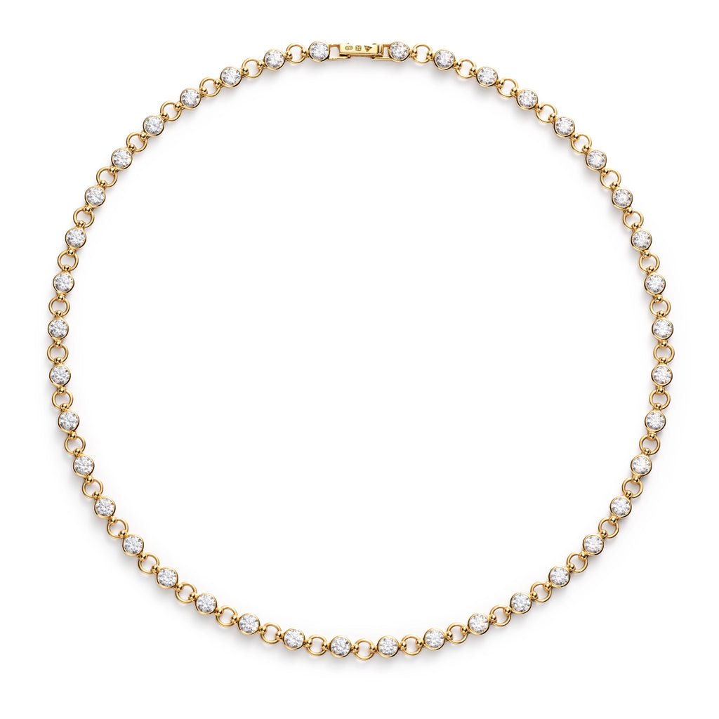 18K Yellow Gold Rivière | Rivière Link Necklace | Diamonds, Yellow Gold – FoundRae view 3