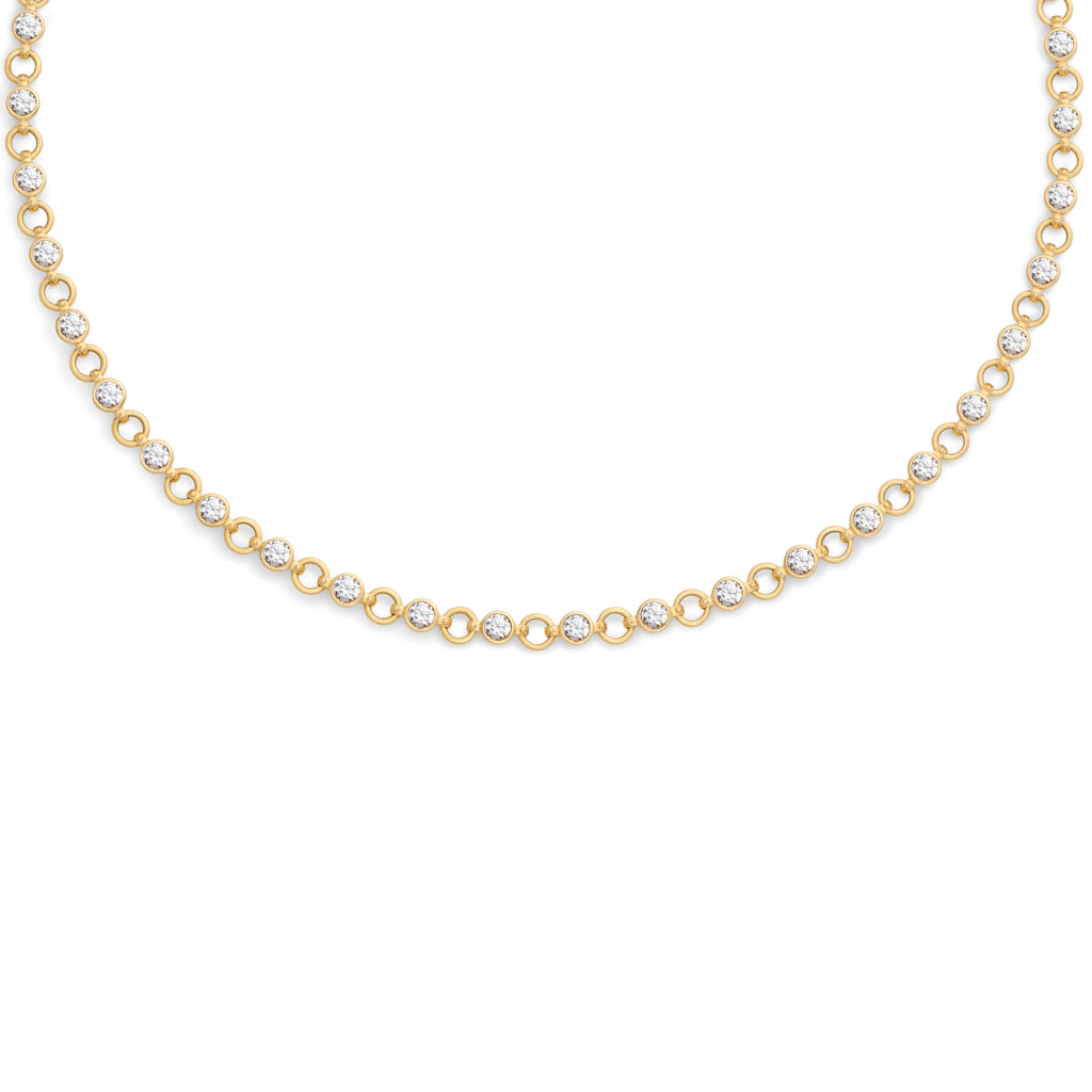 Rivière | Rivière Link Necklace | Diamonds, 18K Yellow Gold view 1