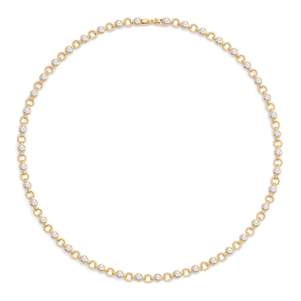 18K Yellow Gold Rivière | Rivière Link Necklace | Diamonds, 18K Yellow Gold – FoundRae view 3