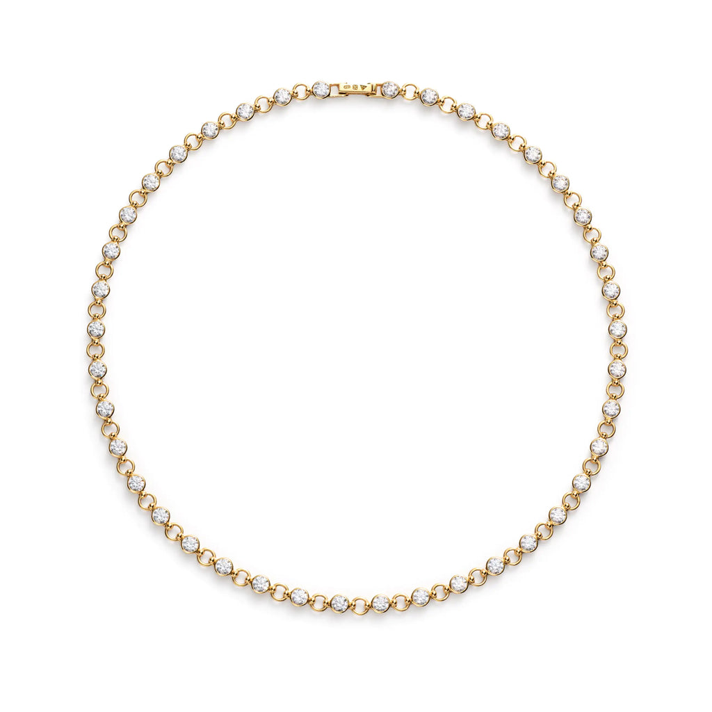 18K Yellow Gold Rivière | Rivière Link Necklace | Diamonds, 18K Yellow Gold – FoundRae view 3
