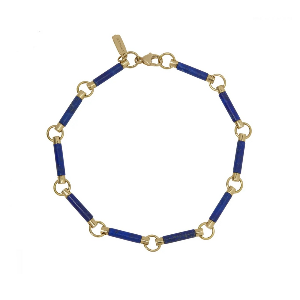 Lapis Stone Chain Bracelet view 1